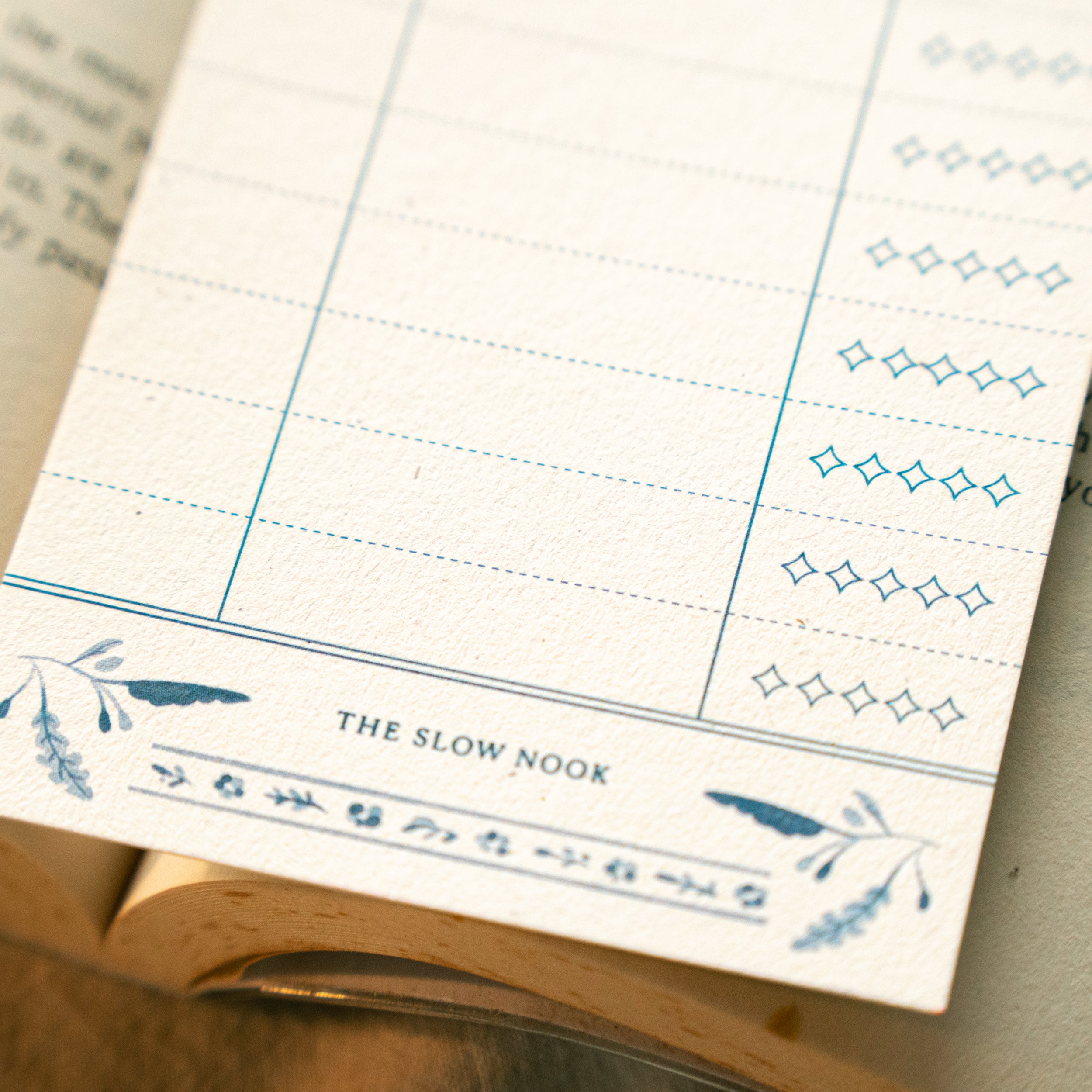 Set of 3 Reading Log Bookmark | Porcelain Blue