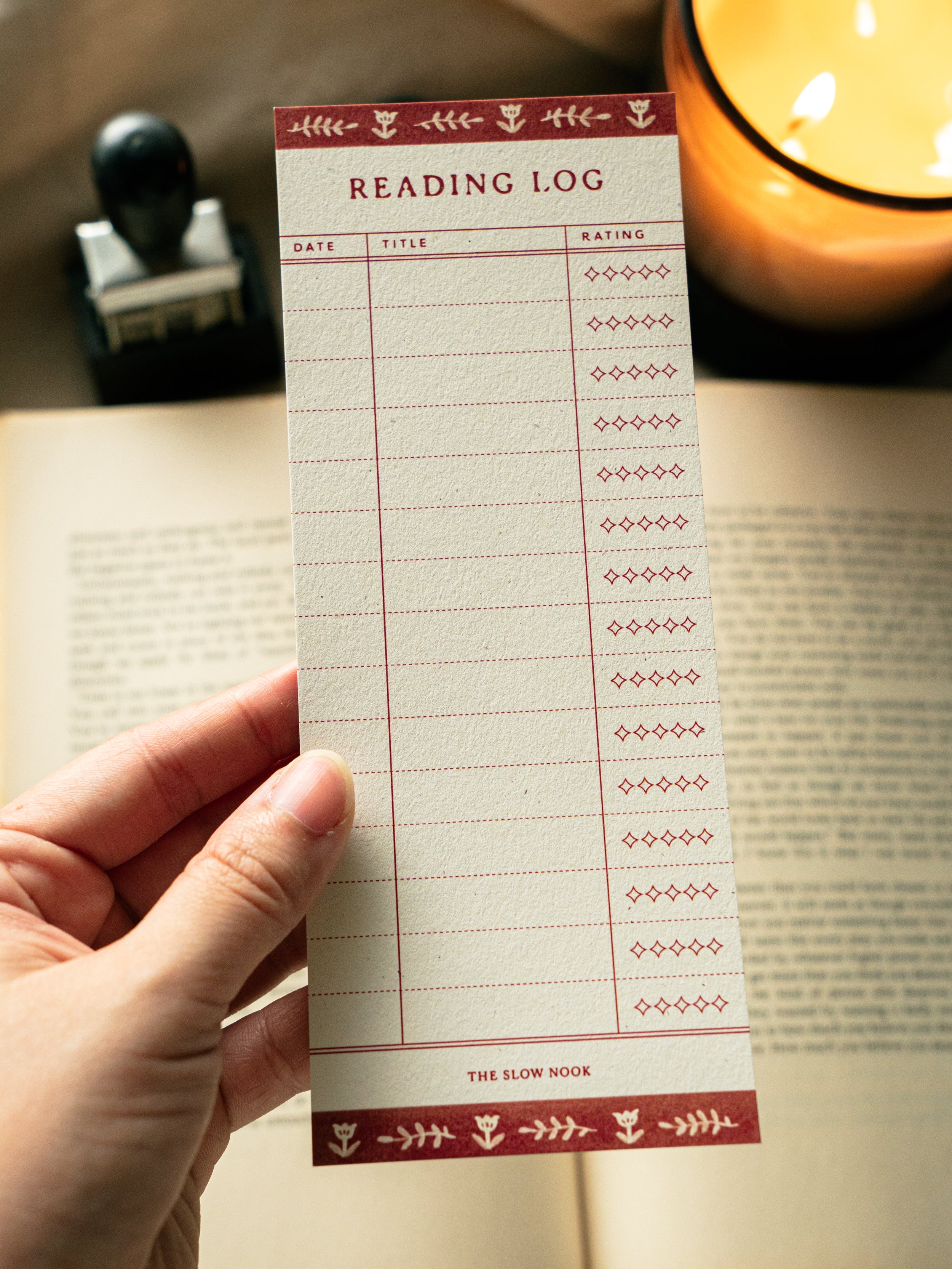 Set of 3 Reading Log Bookmark | Vintage Brown