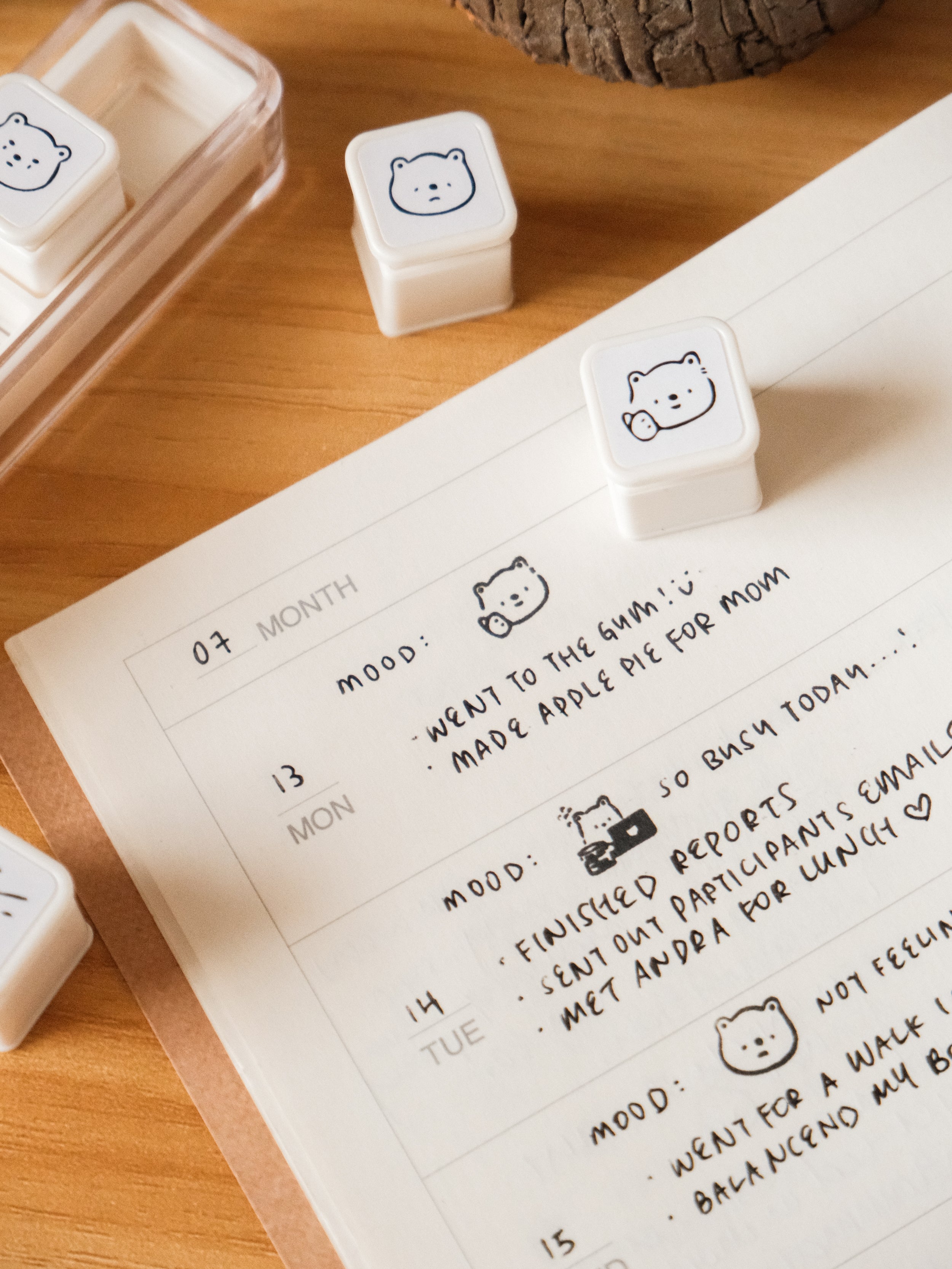 Mini Self-Inking Mood Stamps | Bear