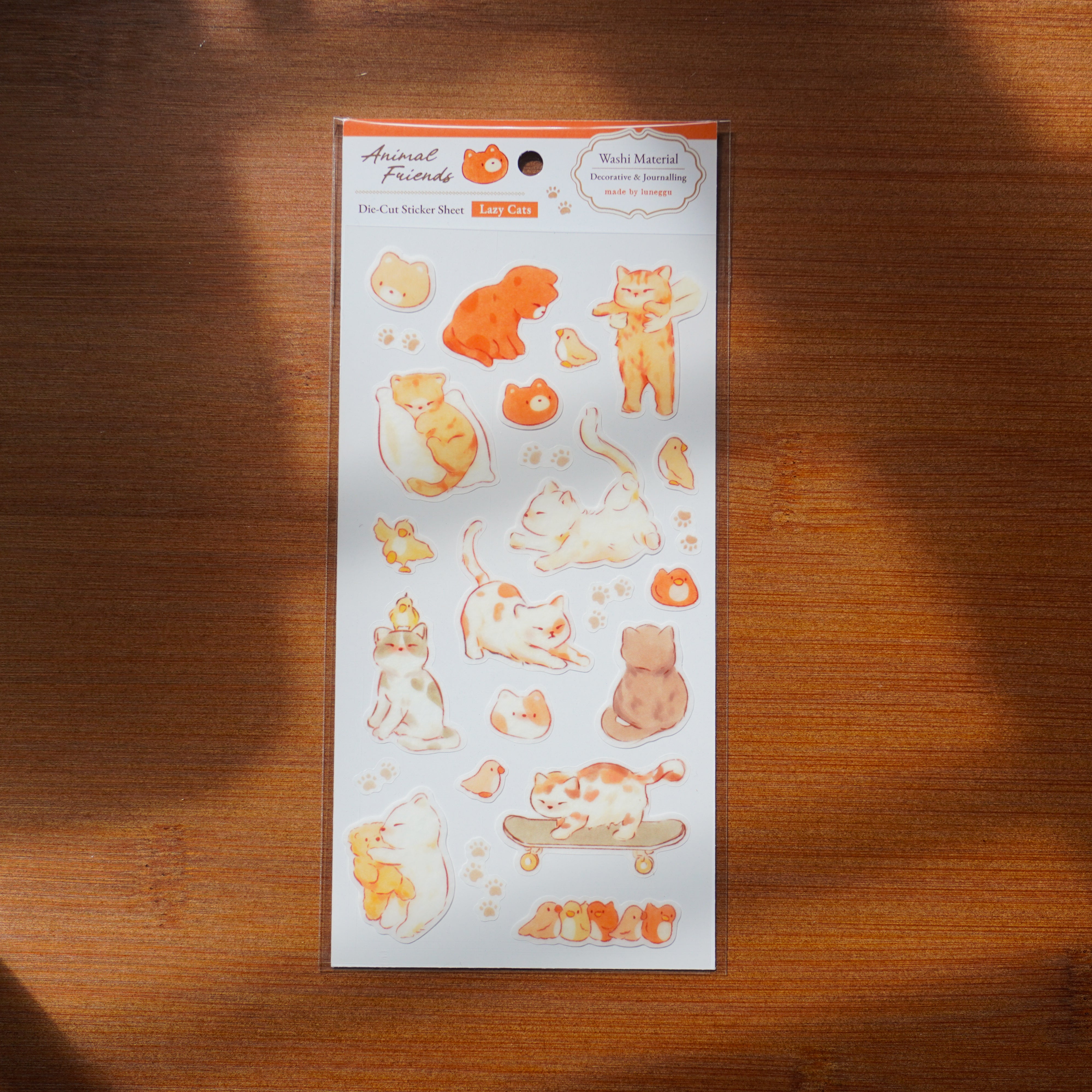 Washi Sticker Sheet | Lazy Cats