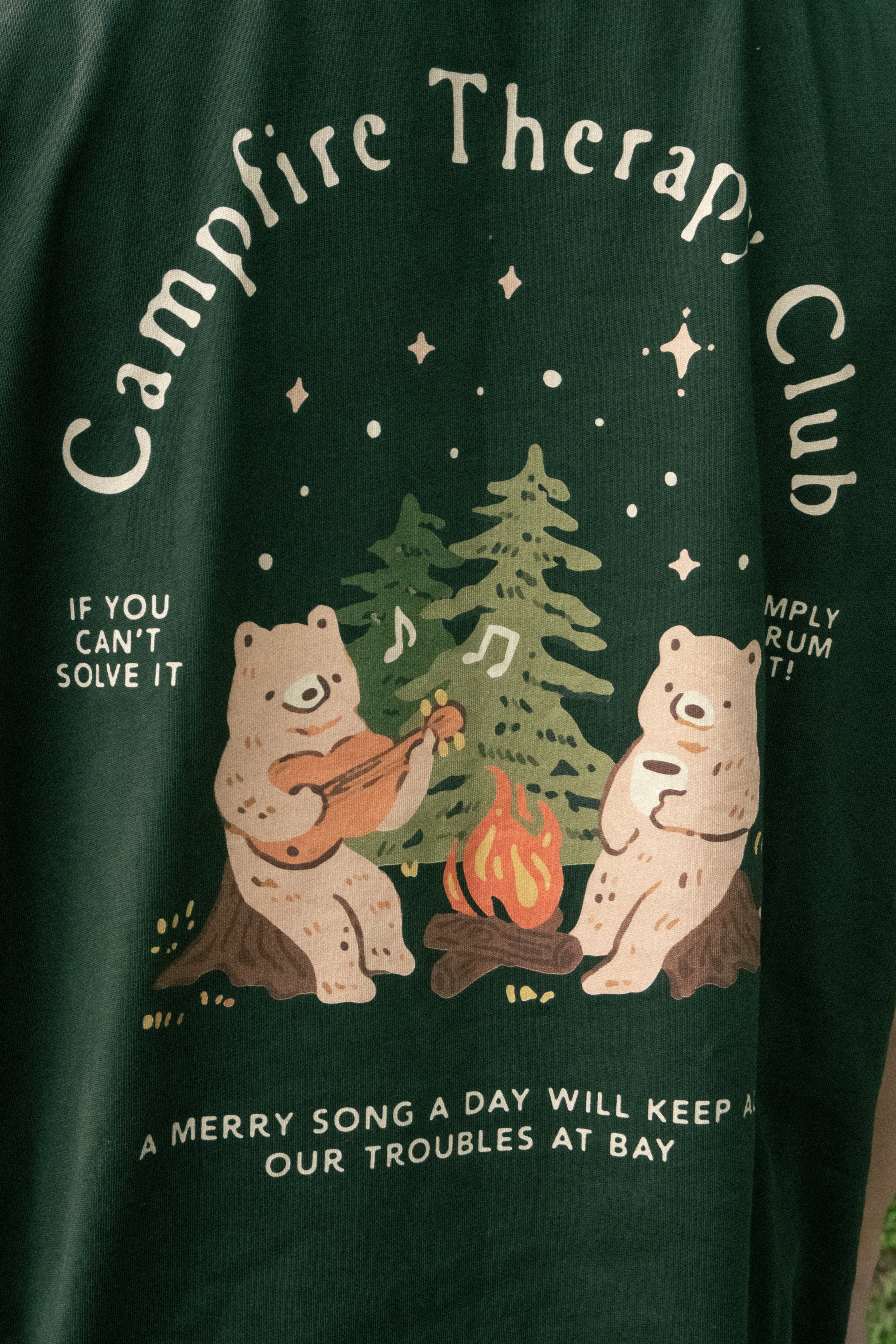 Campfire Therapy Club Oversized Shirt (Forest Green)