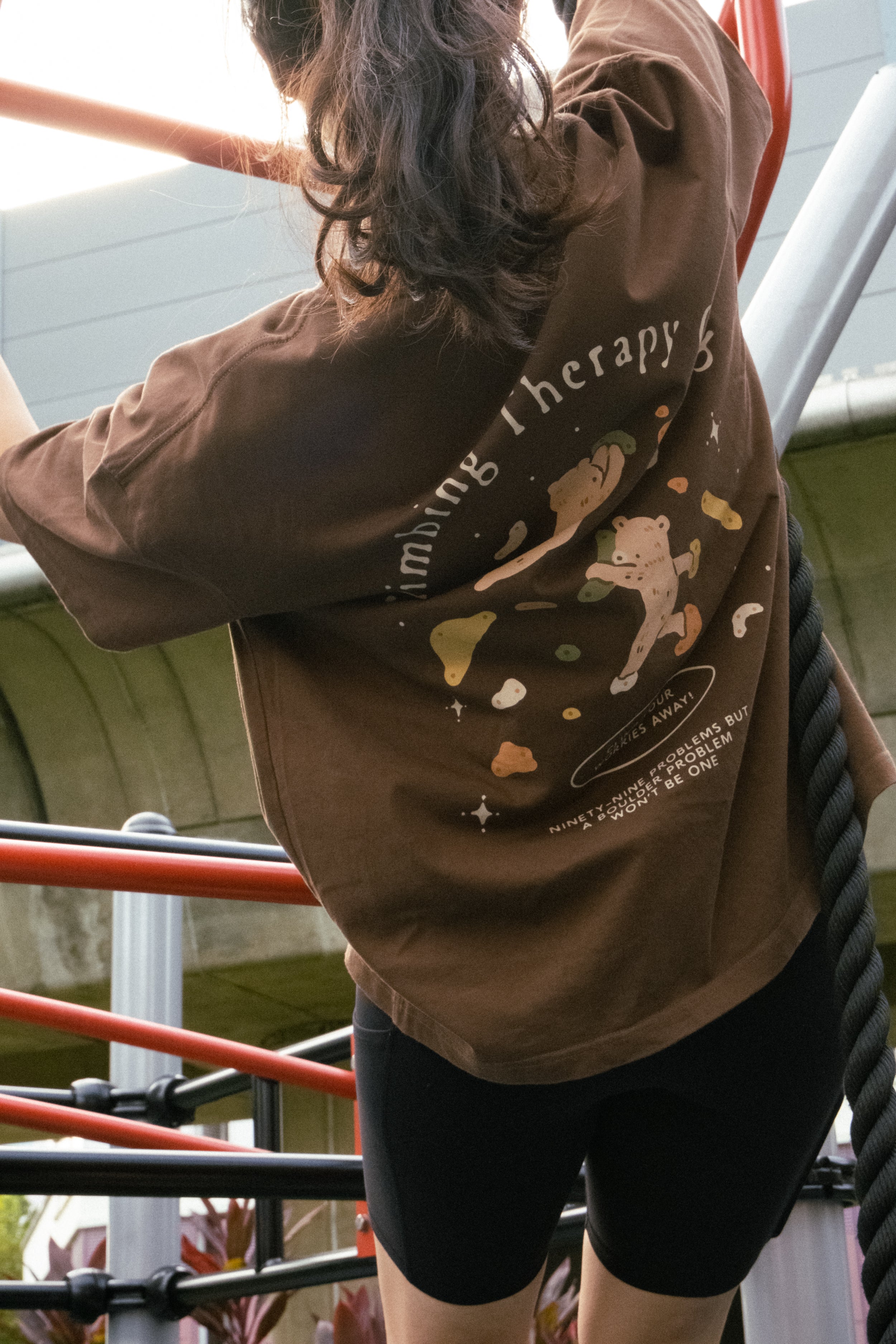 Climbing Therapy Club Oversized Shirt (Coffee)