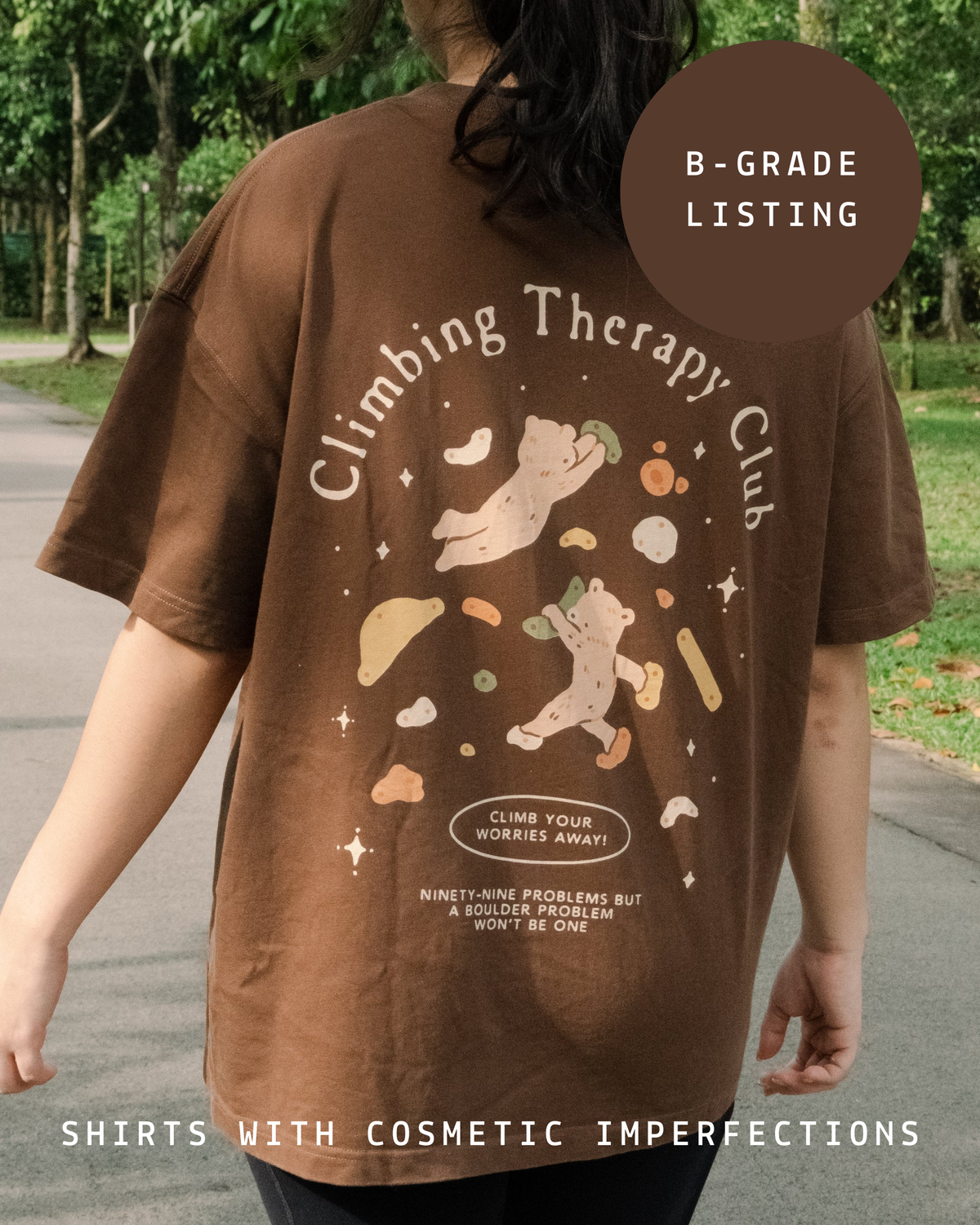 [B-Grade] Climbing Therapy Club Oversized Shirt (Coffee)