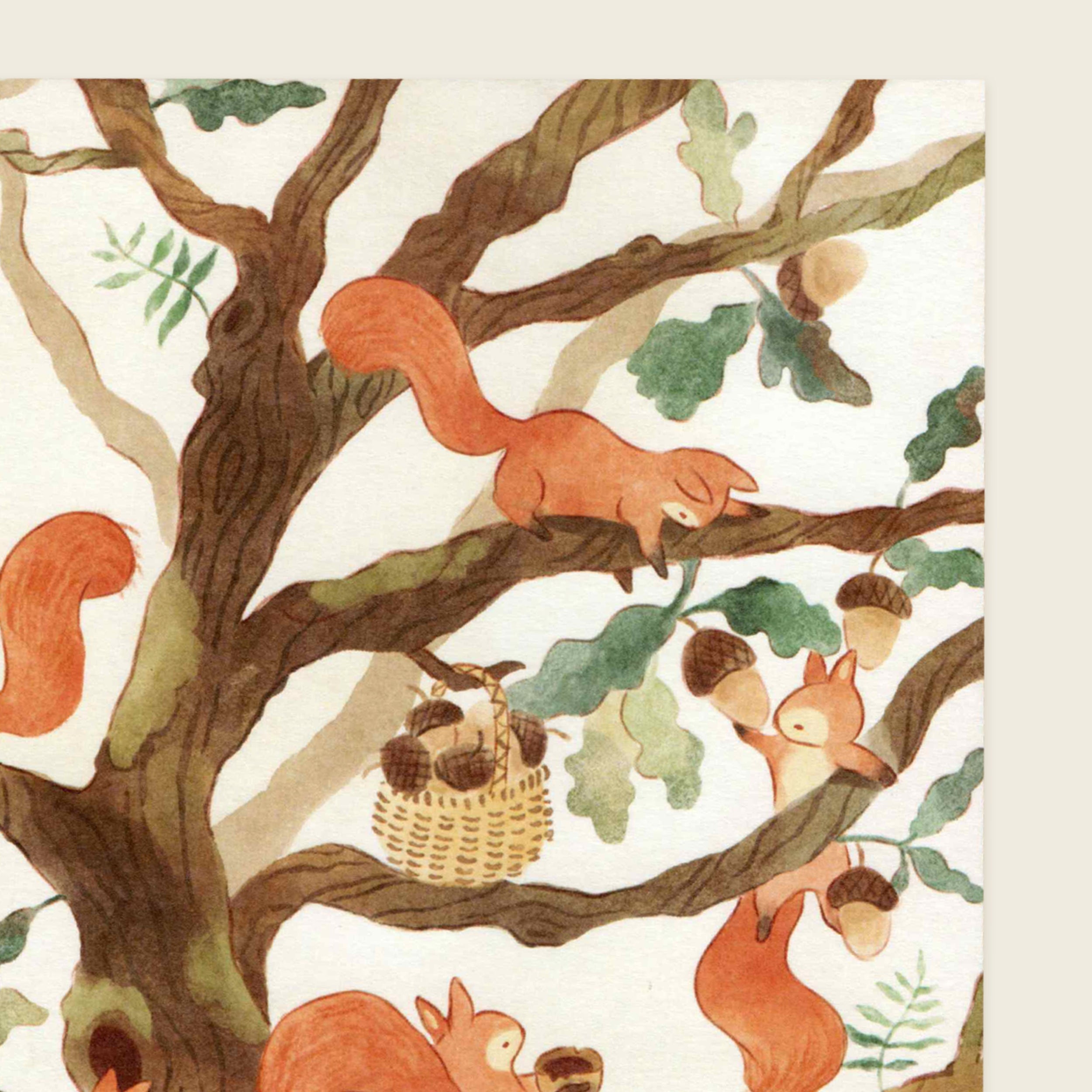 Acorn Harvest Art Print | A5
