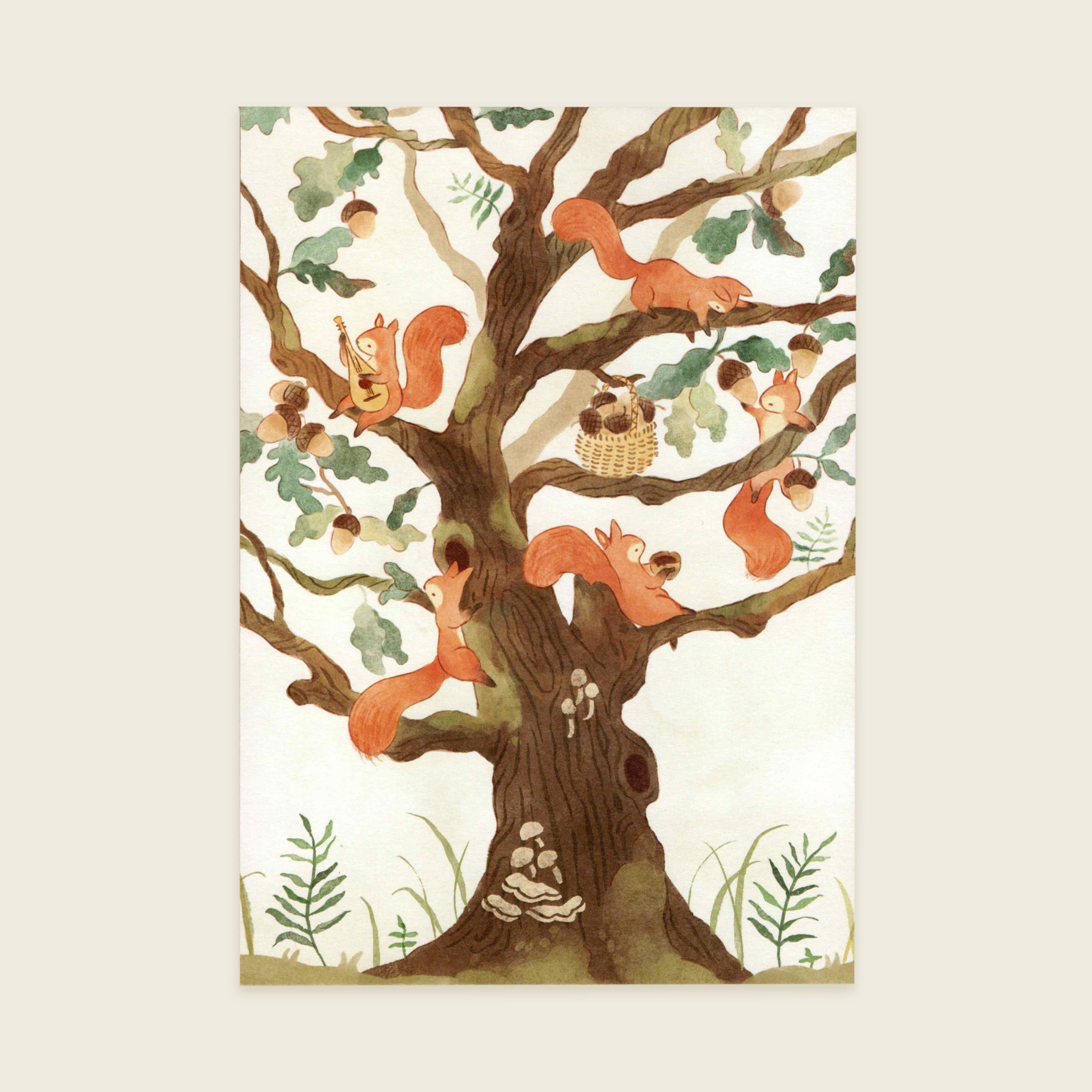 Acorn Harvest Art Print | A5