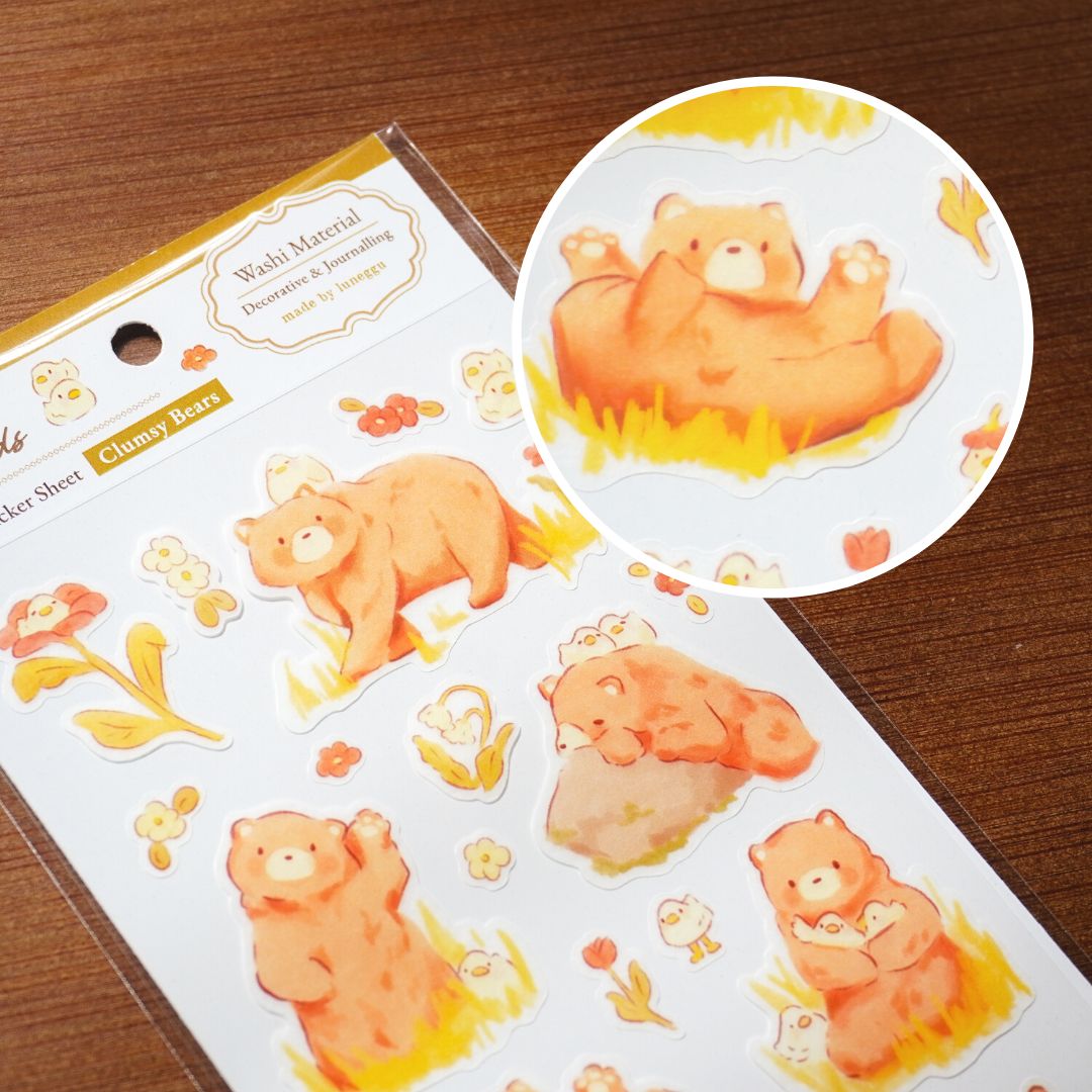 Washi Sticker Sheet | Clumsy Bears