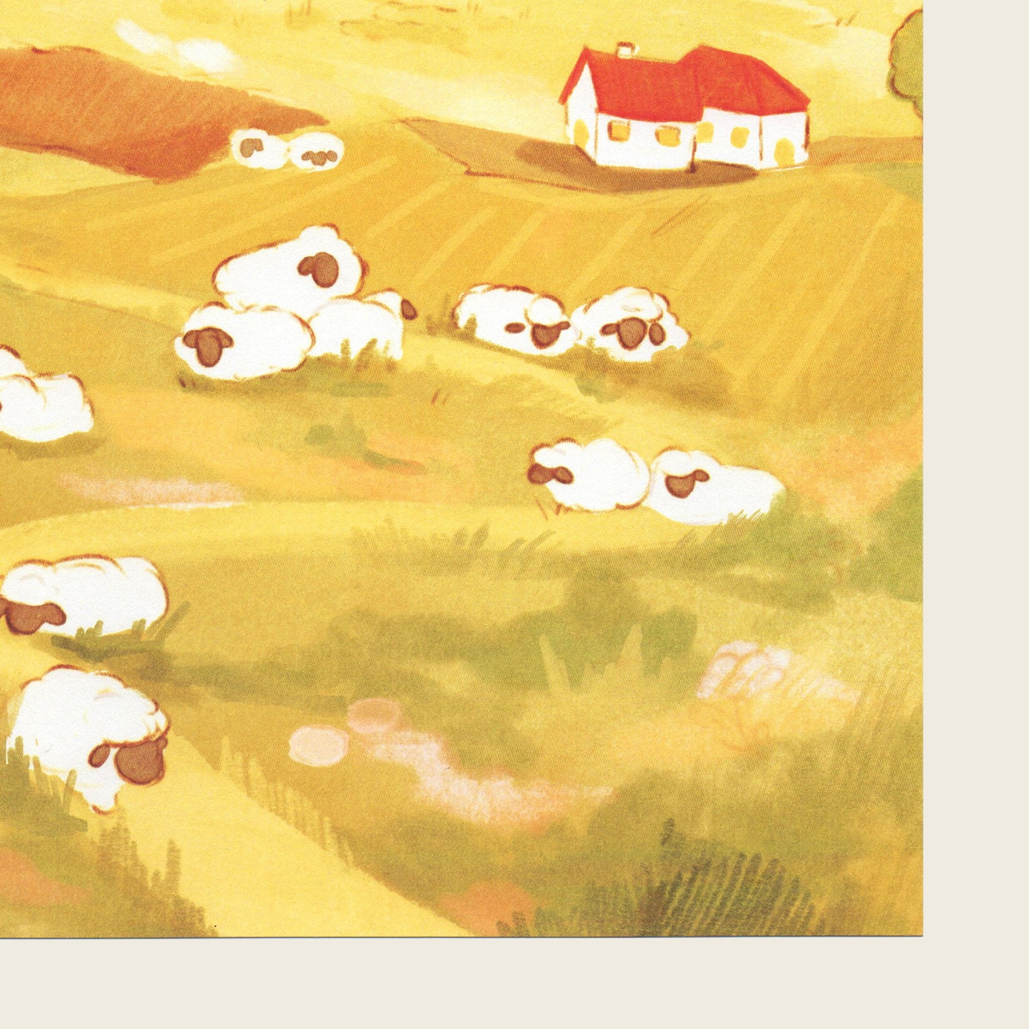 Grazing Sheep Art Print | A4