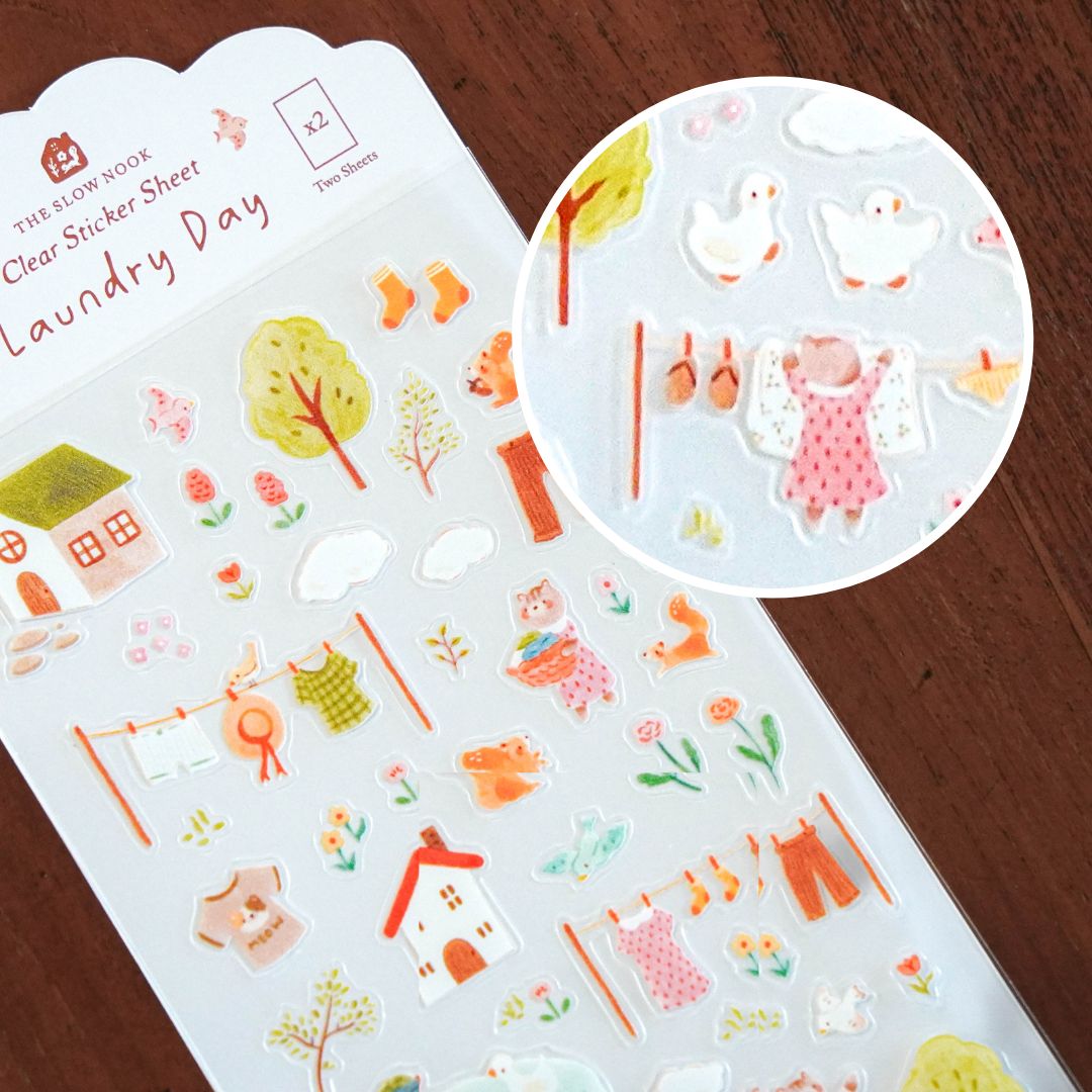 Clear Sticker Sheet (2 Sheets) | Laundry Day