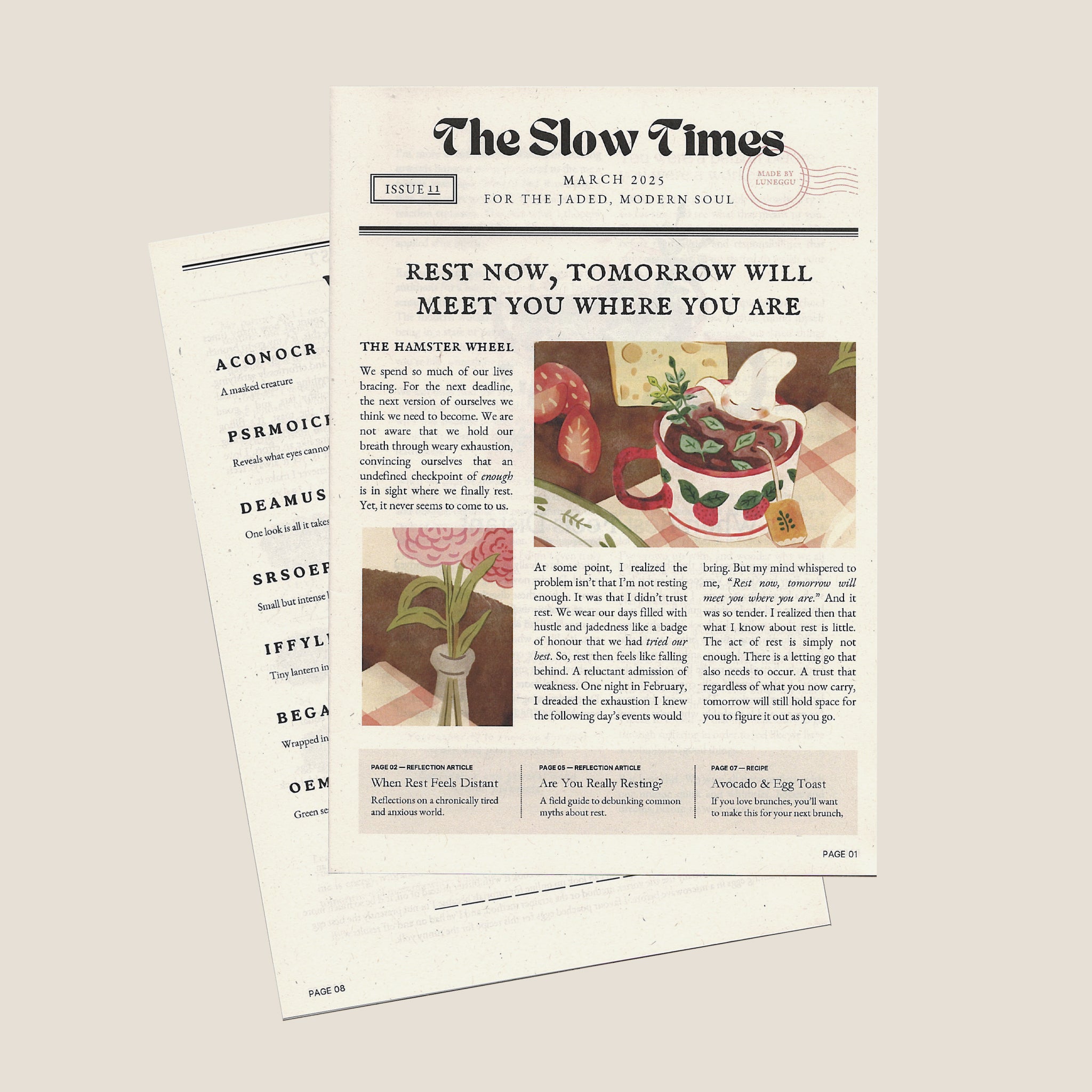 The Slow Times | Issue 11: Rest Now, Tomorrow Will Meet You